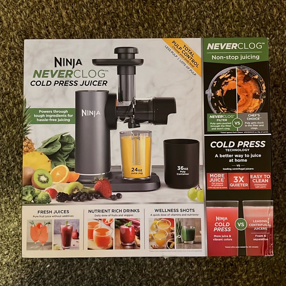 NINJA Neverclog cold press juicer BRAND NEW IN BOX - never opened